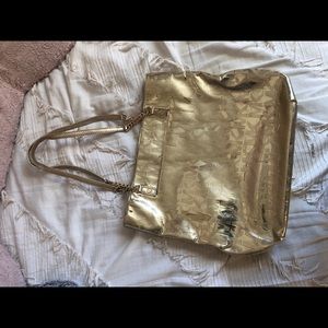 MK metallic gold tote